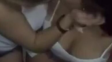 The dark haired girl takes it all the way