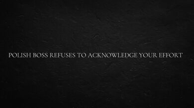 Polish Boss Refuses to Acknowledge Your Effort