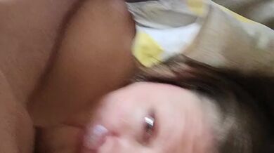 Quick Sunday afternoon blowjob with a facial