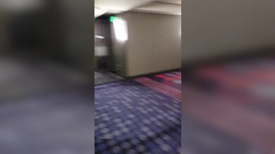 Peeing in the hotel hallway