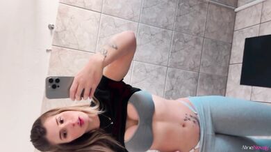 Masturbating HIDDENLY in the GYM bathroom