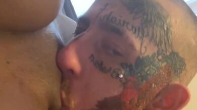 Up Close And Personal Pussy Licking Spitting and Slurping Nasty White Boy VS Ebony Step Mom