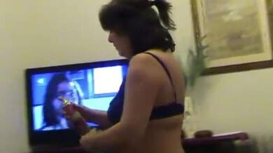 milf strips and cleans