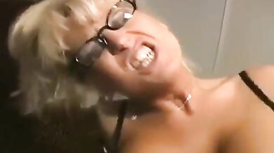 blonde mature french teacher Mrs. Vogue with glasses help student milf (Vicki Vogue)