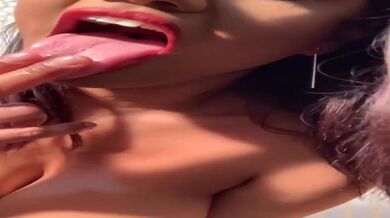 Sexy busty pierced booty girl posing