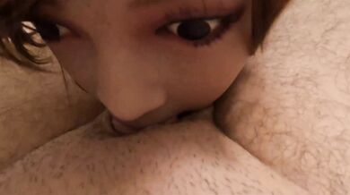 Oral session ending with a facial (Jasmine Sex doll)