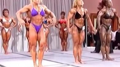 Mrs Blanchette's outrageous muscles make all cocks explode