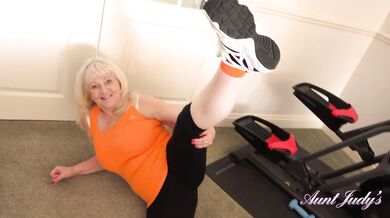 Aunt Judy's - Working Out with Busty 64yo GILF Katie Wish