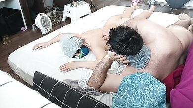 I cum on wife's ass. Crazy amateur couple sex.