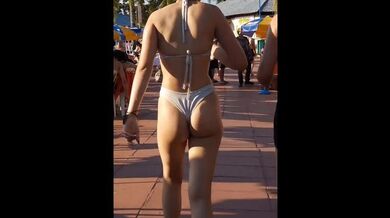 teen round booty white bikini