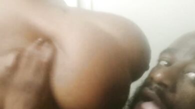 SUCKING MILK OUT OF BIG CHOCOLATE SOFT LACTATING TITS IN THE BATHROOM!!!!!!!!!