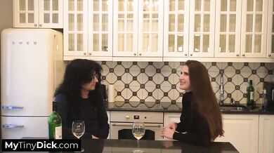 A lucky tourists with small dick invited over a sexy big tits date