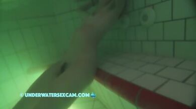 French Teen 18+ Masturbates With The Jet Stream Underwater In A Public Sauna Pool