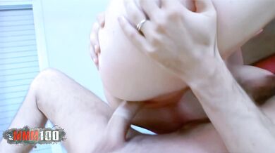 skinny French blonde Starla Candy enjoys two cocks in her ass and pussy