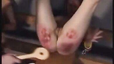 three girls and a paddle