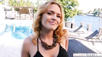 Blue-Eyed Krissy Lynn Lets Husband Cum On Her Huge Tits To Cheer Him Up