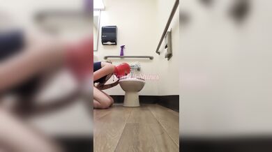 Grinding chain underwear at work and kissing toilet