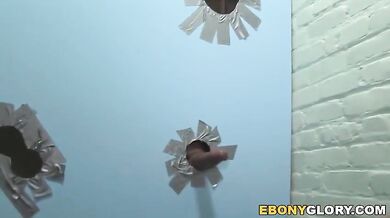 Busty Ebony Aryana Adin Tastes Big White Cock - Gloryhole Initiations