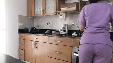 Step Mother With Huge Round Ass Works As A Maid And Gets F