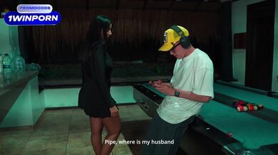 Colombian Mommy fucks her stepson's nerdy boy in the pool hall! Pipeboy1 & Lina Henao