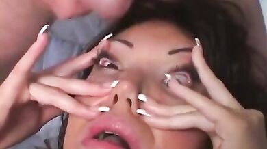 Bizarro Ava Devine cum in eyes