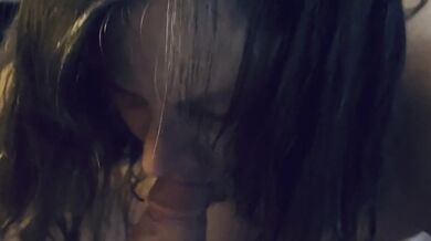 Busty Brunette MILF gives a sensual blowjob