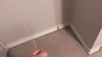 Pissing all over my bedroom carpet and wall, while fingering my Pee Hole and almost caught