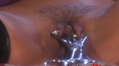 Latex dominatrix whips and drills Anna Mills juicy pussy