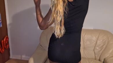 My Hot StepSister on the Couch in a Short Dre- UPSKIRT Tease After a Night Out