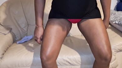 My Hot StepSister on the Couch in a Short Dre- UPSKIRT Tease After a Night Out