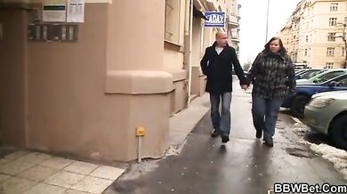 Cute plumper is picked up and doggystyled Bbw