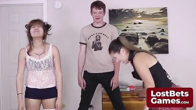 Tessa & Leilani Play Strip Game - Hot Threesome with Nikko Jordan