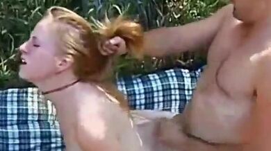 Skinny Amateur Redhead Slut Gets Fucked Outdoors Porn