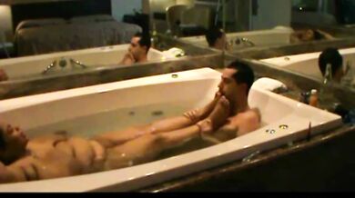 Fat Ebony mother caught with toyboy in jacuzzi