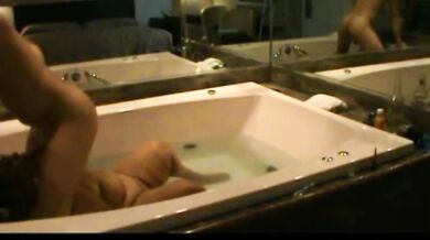 Fat Ebony mother caught with toyboy in jacuzzi