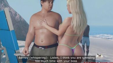 Blonde 3D Hottie Rides BBC Beach Sex