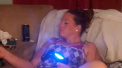 I lift up my micro minidress and show off my panties and spread my legs on couch while smoking