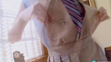 Teen Aubrey Star Removes Her Schoolgirl Uniform to Show Off