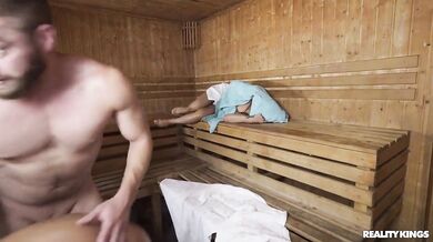 Good Sweat, Better Anal Fuck In A Public Sauna - Marina Gold, Xander Corvus