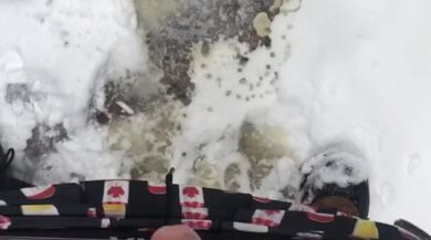 Backyard Pissing in the snow & then cumming into my hand to eat