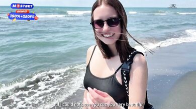 Meeting With Sexy Brunette Ended Sperm on Her Huge Boobs