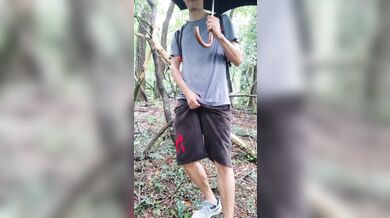 OUTDOOR SEX I went for a stroll in the grove when I took my COCK in hand to have some fun and CUM