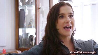 Muscular man with girlfriend fucks her stepsis in bondage