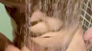 Quick Shower after workout at the Gym making sure my dick is clean.