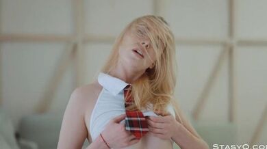 STASYQ - Sensual stripping by freckled blonde AngelQ