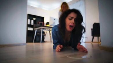 Cherry Kiss possessed by alien worm gets into a lesbian fuckshow with her boss Valentina Nappi