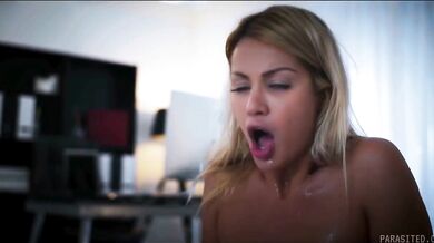 Cherry Kiss possessed by alien worm gets into a lesbian fuckshow with her boss Valentina Nappi