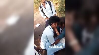 Telugu Girl Doing Hot Kissing Romance With Bf In Front Of Friends