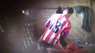 Asian teenager scandal doing dirty work in the rest house