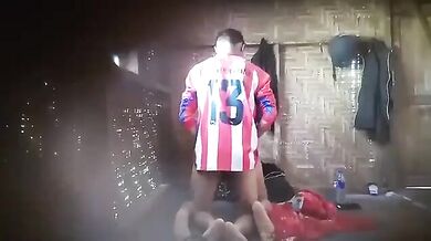 Asian teenager scandal doing dirty work in the rest house